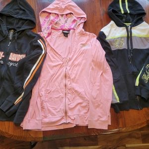 3 women Harley Davidson zip-up hoodies jackets plus size